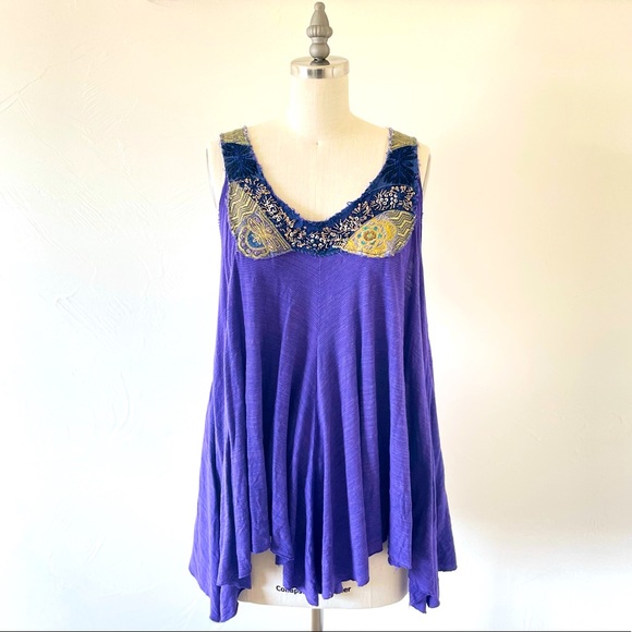 Free People Flowy Purple Racerback Top - Picture 1 of 7
